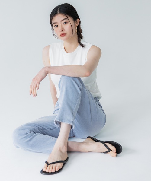 coca（coca）（コカ）の「グッドテーパードデニム（デニムパンツ・レディース・ブルー/ライトブルー・S/M/L）」の5枚目の写真