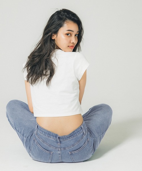 coca（coca）（コカ）の「グッドテーパードデニム（デニムパンツ・レディース・ブルー/ライトブルー・S/M/L）」の7枚目の写真