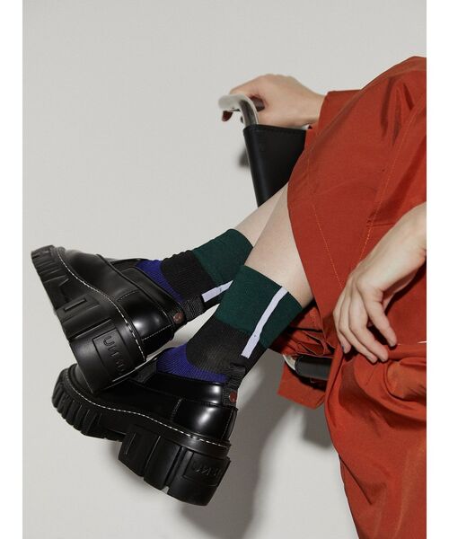 UN3D.（アンスリード）の「バックラインカラーブロックソックス（ソックス/靴下・レディース・ブラウン/グリーン/イエロー・FREE）」の9枚目の写真