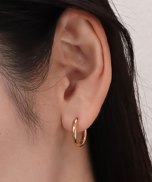2Pset ジルコニア3粒フープピアス（ピアス（両耳用））｜e.m.
