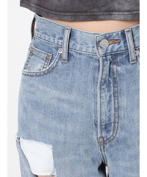 EVRIS（エヴリス）の「スクエアダメージワイドデニムパンツ（デニムパンツ・レディース・インディゴブルー/ライトブルー・MEDIUM/SMALL）」の18枚目の写真