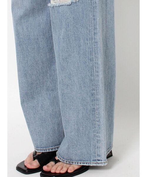 EVRIS（エヴリス）の「スクエアダメージワイドデニムパンツ（デニムパンツ・レディース・インディゴブルー/ライトブルー・MEDIUM/SMALL）」の21枚目の写真