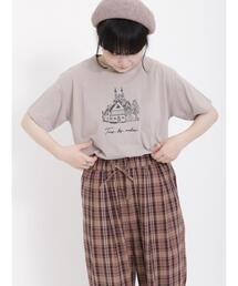Samansa Mos2 | 風景刺繍Tシャツ(Tシャツ/カットソー)