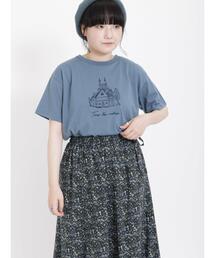 Samansa Mos2 | 風景刺繍Tシャツ(Tシャツ/カットソー)