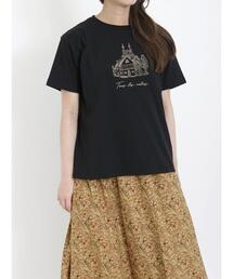 Samansa Mos2 | 風景刺繍Tシャツ(Tシャツ/カットソー)