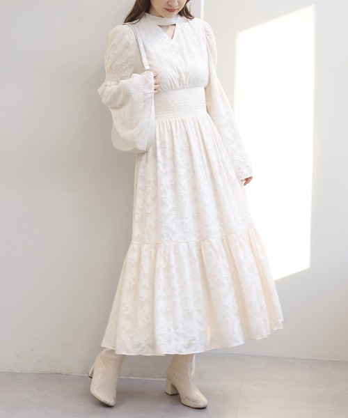 one after another NICE CLAUP(ワンアフターアナザーナイスクラップ)の「レディロングワンピース(ワンピース・レディース・アイボリー/ピンク・FREE)」の16枚目の写真