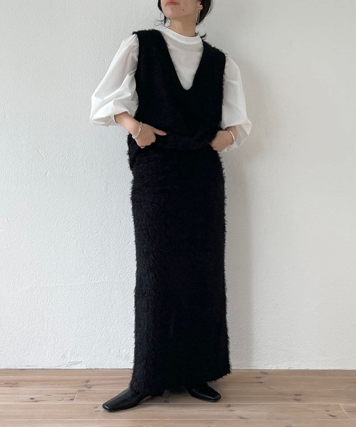 wee9s（ウィークス）の「mop vest / モップベスト（ベスト・レディース・アイボリー/ブラック・FREE）」の17枚目の写真