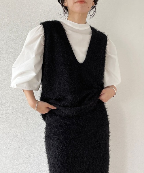 wee9s（ウィークス）の「mop vest / モップベスト（ベスト・レディース・アイボリー/ブラック・FREE）」の20枚目の写真