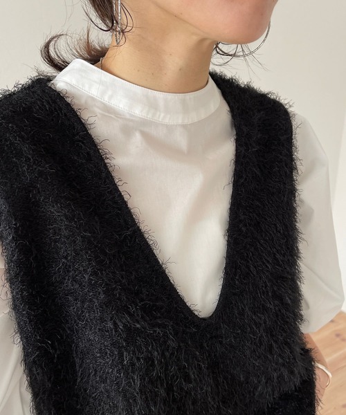 wee9s（ウィークス）の「mop vest / モップベスト（ベスト・レディース・アイボリー/ブラック・FREE）」の15枚目の写真