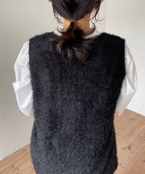 wee9s（ウィークス）の「mop vest / モップベスト（ベスト・レディース・アイボリー/ブラック・FREE）」の13枚目の写真