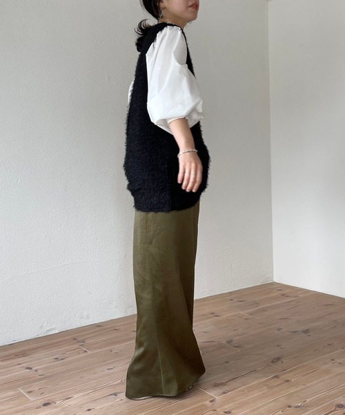 wee9s（ウィークス）の「mop vest / モップベスト（ベスト・レディース・アイボリー/ブラック・FREE）」の8枚目の写真