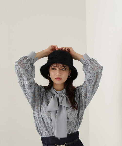 PROPORTION BODY DRESSING(プロポーションボディドレッシング)の「ジョーゼットボウタイレースブラウス / 1213210804(シャツ/ブラウス・レディース・ホワイト系その他/ブルー/ブラック・SMALL/MEDIUM)」の3枚目の写真