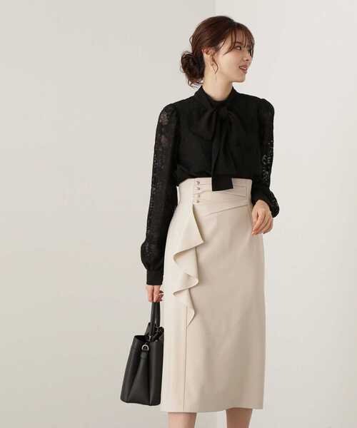 PROPORTION BODY DRESSING(プロポーションボディドレッシング)の「ジョーゼットボウタイレースブラウス / 1213210804(シャツ/ブラウス・レディース・ホワイト系その他/ブルー/ブラック・SMALL/MEDIUM)」の7枚目の写真