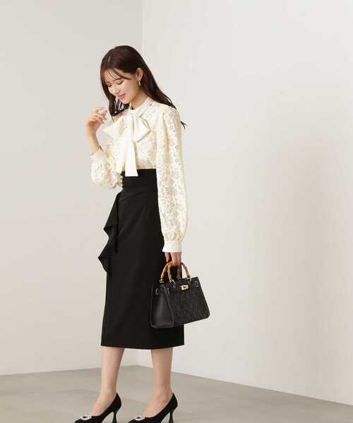 PROPORTION BODY DRESSING(プロポーションボディドレッシング)の「ジョーゼットボウタイレースブラウス / 1213210804(シャツ/ブラウス・レディース・ホワイト系その他/ブルー/ブラック・SMALL/MEDIUM)」の12枚目の写真