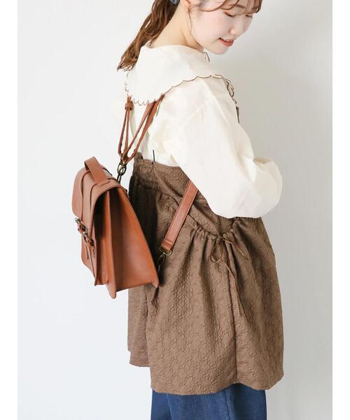 ehka sopo（エヘカソポ）の「3WAYサッチェルバッグ（ハンドバッグ・レディース・キャメル/ボルドー/ブラウン・F）」の6枚目の写真