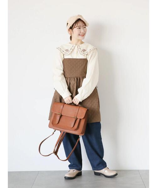 ehka sopo（エヘカソポ）の「3WAYサッチェルバッグ（ハンドバッグ・レディース・キャメル/ボルドー/ブラウン・F）」の7枚目の写真