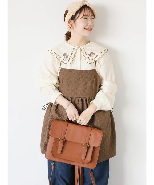 ehka sopo（エヘカソポ）の「3WAYサッチェルバッグ（ハンドバッグ・レディース・キャメル/ボルドー/ブラウン・F）」の8枚目の写真