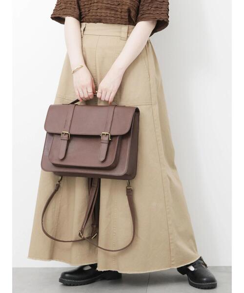 ehka sopo（エヘカソポ）の「3WAYサッチェルバッグ（ハンドバッグ・レディース・キャメル/ボルドー/ブラウン・F）」の9枚目の写真