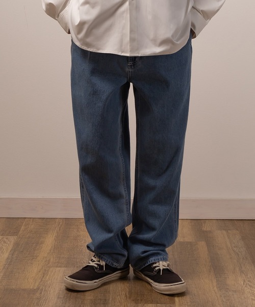 TIMELY WARNING（タイムリーワーニング）の「ワンタックルーズデニムパンツ/ワイドテーパード/ワイドシルエット（デニムパンツ・メンズ・ブラック/ブルー/ブラック系その他・XL/M/L）」の3枚目の写真