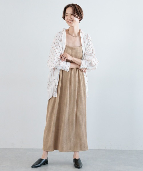LEPSIM(レプシィム)の「ストライプポンチョシャツ 908831(シャツ/ブラウス・レディース・ブルー/オフホワイト/グレイッシュベージュ/ライトグリーン・FREE)」の19枚目の写真