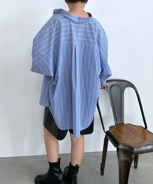 セール】ストライプポンチョシャツ 908831（シャツ/ブラウス）｜LEPSIM