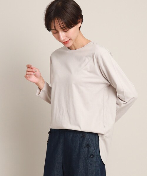 Dessin(デッサン)の「【洗える】ロングスリーブTシャツ<XS~L>(Tシャツ/カットソー・レディース・ホワイト系/ブラック/ライトグレー・02/00/03/01)」の3枚目の写真