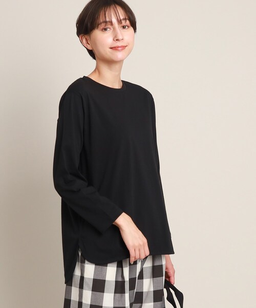 Dessin(デッサン)の「【洗える】ロングスリーブTシャツ<XS~L>(Tシャツ/カットソー・レディース・ホワイト系/ブラック/ライトグレー・02/00/03/01)」の1枚目の写真