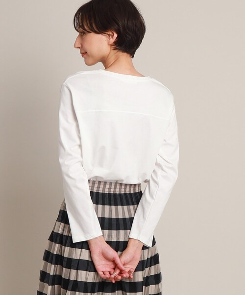 Dessin(デッサン)の「【洗える】ロングスリーブTシャツ<XS~L>(Tシャツ/カットソー・レディース・ホワイト系/ブラック/ライトグレー・02/00/03/01)」の9枚目の写真
