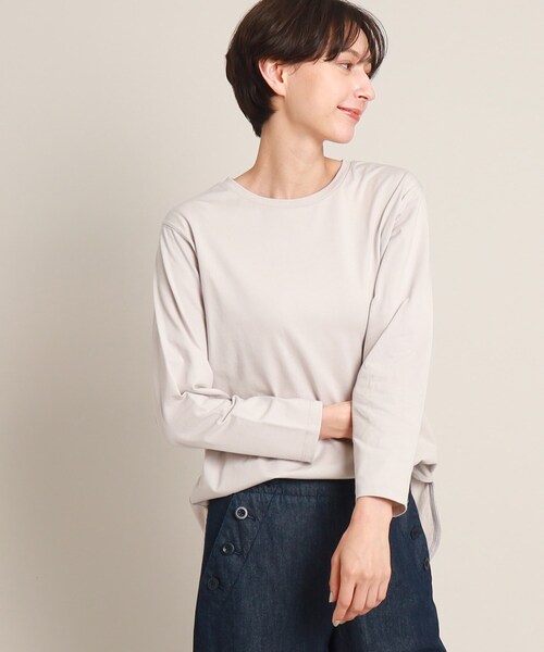 Dessin(デッサン)の「【洗える】ロングスリーブTシャツ<XS~L>(Tシャツ/カットソー・レディース・ホワイト系/ブラック/ライトグレー・02/00/03/01)」の14枚目の写真