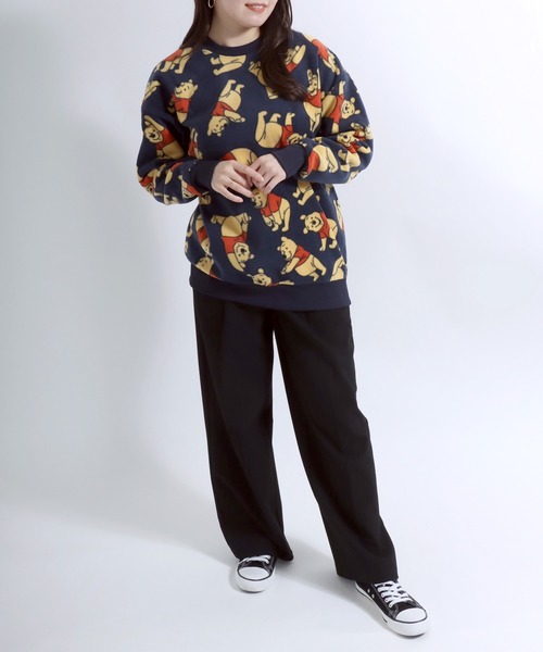 セール】Disney（ディズニー）キャラクター総柄フリース スウェット