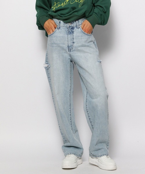 FOREVER 21(フォーエバー トゥエンティーワン)の「ストレートデニムパンツ(デニムパンツ・レディース・ブルー/ライトブルー・LARGE/MEDIUM/X-SMALL/SMALL/X-LARGE)」の12枚目の写真