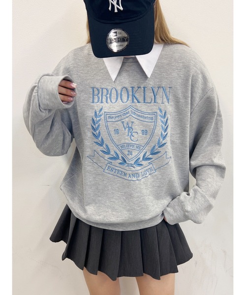 PHILLY(フィリー)の「【PHILLY】カレッジ刺繍スウェット(スウェット・レディース・ホワイト/ブラック/グレー・FREE)」の3枚目の写真
