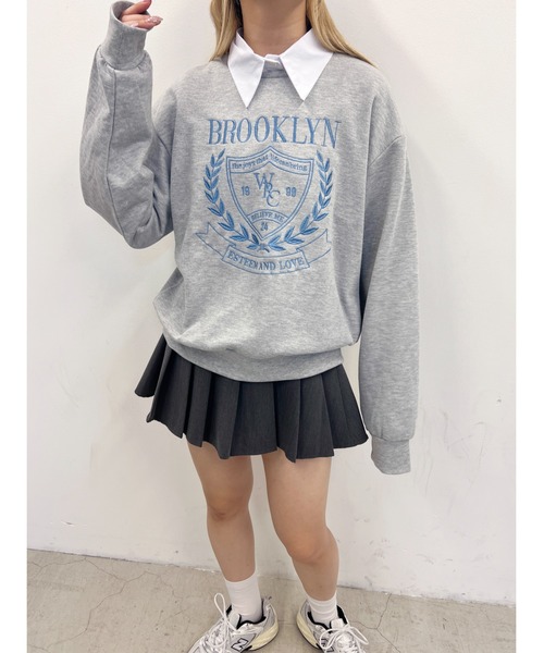 PHILLY(フィリー)の「【PHILLY】カレッジ刺繍スウェット(スウェット・レディース・ホワイト/ブラック/グレー・FREE)」の18枚目の写真