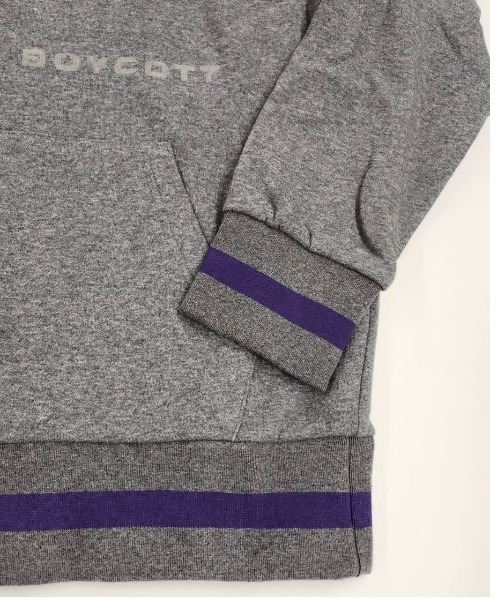 BOYCOTT(ボイコット)の「【BOYCOTT:ボイコット】ラインリブパーカー/10oz(オンス)裏起毛ヘビーウェイトプルオーバーパーカー・フーディ(パーカー・メンズ・グレー/カーキ・X-LARGE/LARGE/MEDIUM)」の6枚目の写真