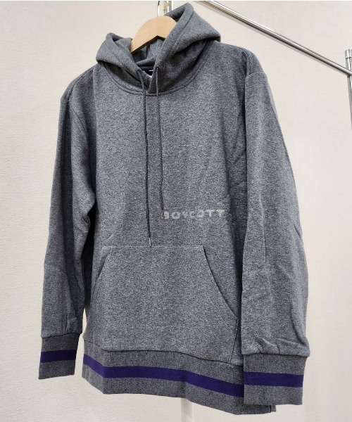 BOYCOTT(ボイコット)の「【BOYCOTT:ボイコット】ラインリブパーカー/10oz(オンス)裏起毛ヘビーウェイトプルオーバーパーカー・フーディ(パーカー・メンズ・グレー/カーキ・X-LARGE/LARGE/MEDIUM)」の9枚目の写真