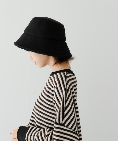 URBAN RESEARCH（アーバンリサーチ）の「リバーシブルボアバケットハット（ハット・レディース・ベージュ/ブラック・FREE）」の7枚目の写真