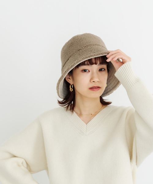 URBAN RESEARCH（アーバンリサーチ）の「リバーシブルボアバケットハット（ハット・レディース・ベージュ/ブラック・FREE）」の12枚目の写真