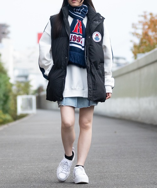 Red Cap Girl(レッドキャプガール)の「【a-r】〔Red Cap Girl/レッドキャップガール〕ナイロン デタッチャブルワッペン パファーベスト(ダウンベスト・メンズ・ベージュ/ブラック・LARGE/MEDIUM/X-LARGE)」の8枚目の写真