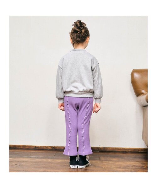 apres les cours(アプレレクール)の「【WEB限定】あったかメロー配色リブレギンス(レギンス/スパッツ・キッズ・パープル/オレンジ/アイボリー・100/140/130/90/80/120/110)」の6枚目の写真