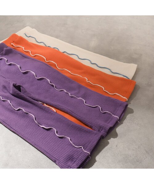 apres les cours(アプレレクール)の「【WEB限定】あったかメロー配色リブレギンス(レギンス/スパッツ・キッズ・パープル/オレンジ/アイボリー・100/140/130/90/80/120/110)」の9枚目の写真