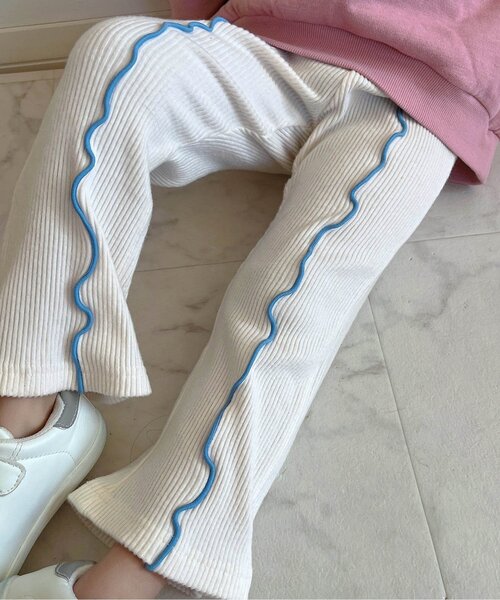apres les cours(アプレレクール)の「【WEB限定】あったかメロー配色リブレギンス(レギンス/スパッツ・キッズ・パープル/オレンジ/アイボリー・100/140/130/90/80/120/110)」の12枚目の写真
