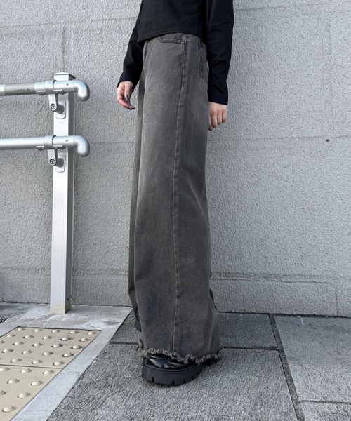 LVEU.(ラブユ.)の「【LVEU.】ヴィンテージライクワイドデニムパンツ / ボトムス パンツ デニム ワイド ルーズ オーバーサイズ 色落ち ヴィンテージ ブラック(デニムパンツ・レディース・ブラック・FREE)」の13枚目の写真