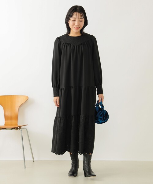 B:MING by BEAMS(ビーミングバイビームス)の「B:MING by BEAMS / 刺繍 ティアード ワンピース(ワンピース・レディース・イエロー系その他5/ブラック・SMALL/MEDIUM)」の3枚目の写真