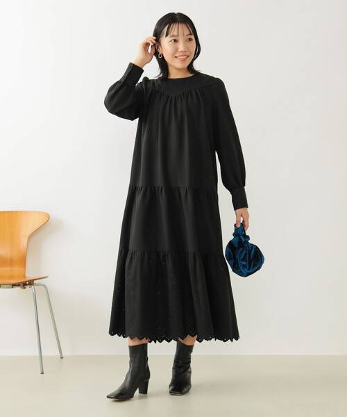 B:MING by BEAMS(ビーミングバイビームス)の「B:MING by BEAMS / 刺繍 ティアード ワンピース(ワンピース・レディース・イエロー系その他5/ブラック・SMALL/MEDIUM)」の4枚目の写真