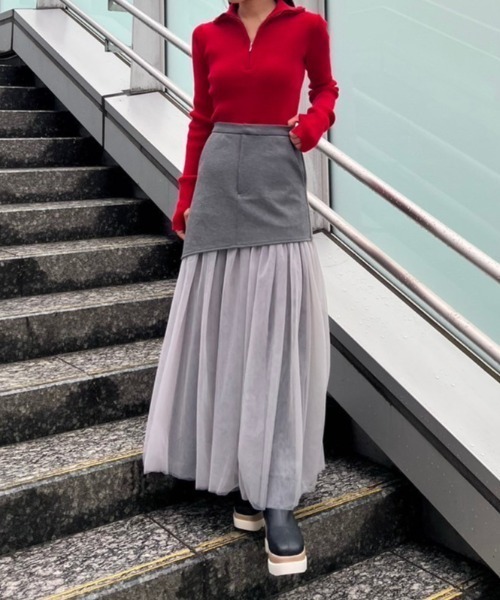 AMAIL(アマイル)の「Hipup tulle skirt(スカート・レディース・グレー/ブラック・M/S)」の3枚目の写真