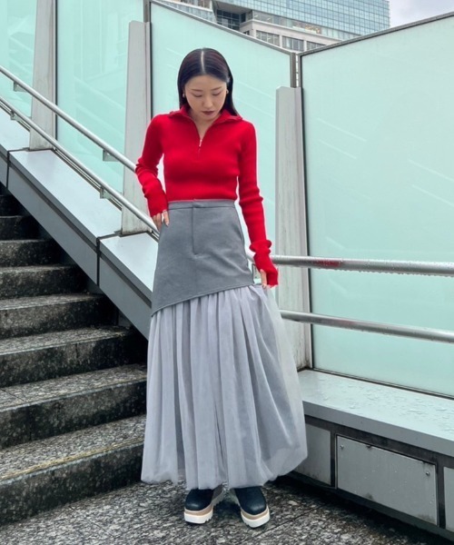 AMAIL(アマイル)の「Hipup tulle skirt(スカート・レディース・グレー/ブラック・M/S)」の5枚目の写真