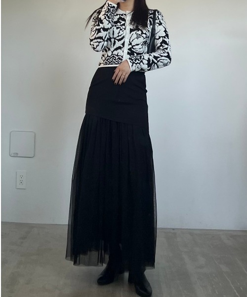 AMAIL(アマイル)の「Hipup tulle skirt(スカート・レディース・グレー/ブラック・M/S)」の6枚目の写真