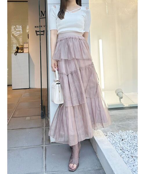 MERCURYDUO（マーキュリーデュオ）の「ランダムティアードスカート（スカート・レディース・ブラウン/アイボリー/ミント・SMALL/MEDIUM）」の18枚目の写真