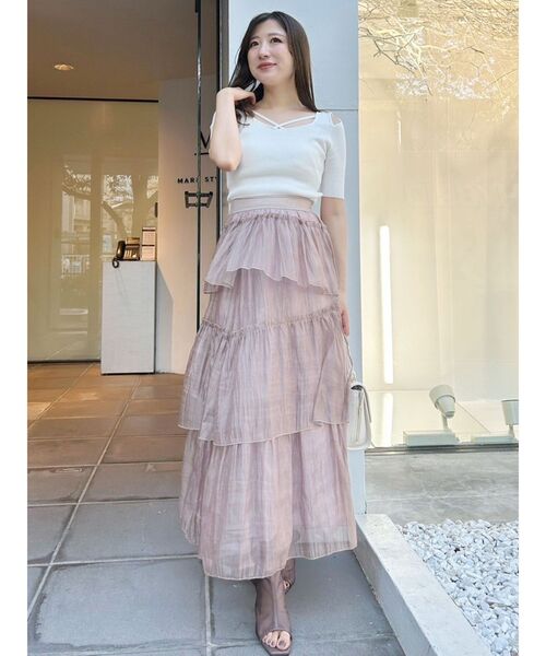 MERCURYDUO（マーキュリーデュオ）の「ランダムティアードスカート（スカート・レディース・ブラウン/アイボリー/ミント・SMALL/MEDIUM）」の19枚目の写真