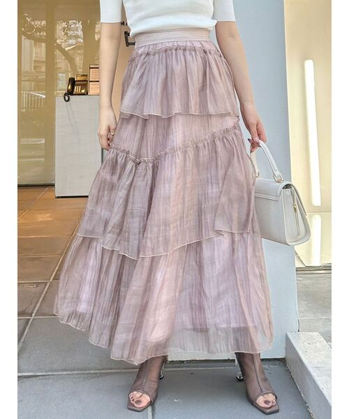 MERCURYDUO（マーキュリーデュオ）の「ランダムティアードスカート（スカート・レディース・ブラウン/アイボリー/ミント・SMALL/MEDIUM）」の20枚目の写真